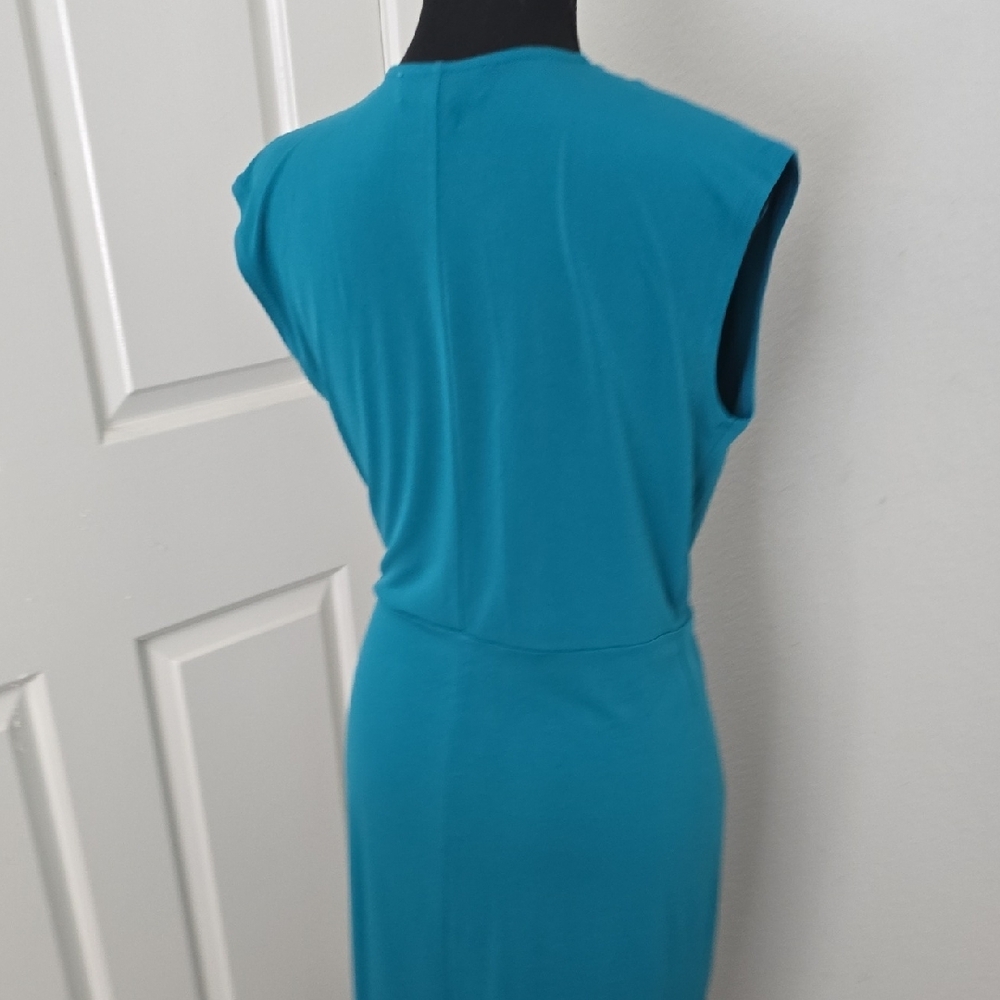 Michael Kors Teal Draped Midi Dress - Picture 6 of 7